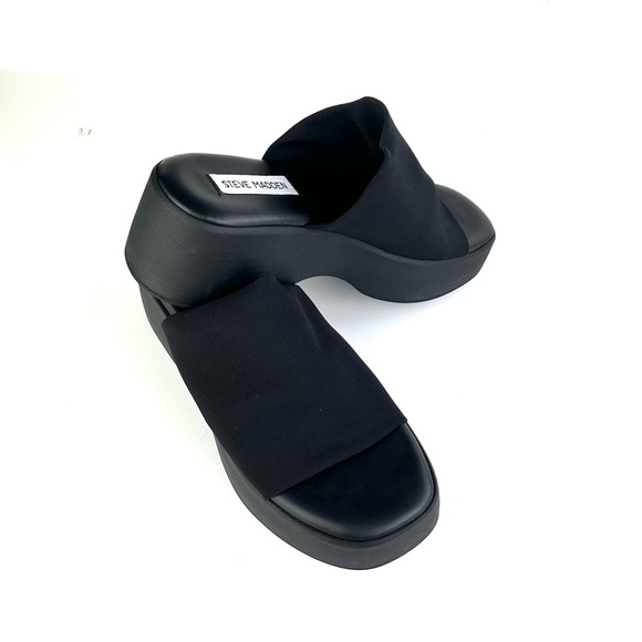 Steven madden slinky30 platform sandals size 38 black made in Italy - Picture 5 of 16